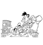 coloriage donald dort au travail